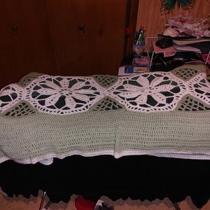 Hand crocheted bed spread